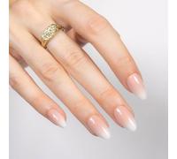 MOYOU LONDON Gel Press On Nails - Elegant Short Almond Shape, Long-lasting & Comfortable Soft Fake Nails with Glue, Reusable Natural Stick On Nails for Women, 32 Pcs in 16 Sizes