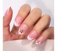 MOYOU LONDON Gel Press On Nails - Elegant Short Oval Shape, Long-lasting & Comfortable Soft Fake Nails with Glue, Reusable Semi-Transparent Stick On Nails for Women, 32 Pcs in 16 Sizes