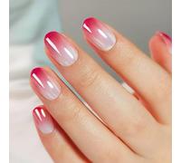 MOYOU LONDON Gel Press On Nails - Elegant Short Oval Shape, Long-lasting & Comfortable Soft Fake Nails with Glue, Reusable Natural Stick On Nails for Women, 32 Pcs in 16 Sizes