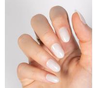 MOYOU LONDON Gel Press On Nails - Elegant Short Oval Shape, Long-lasting & Comfortable Soft Fake Nails with Glue, Reusable Semi-Transparent Stick On Nails for Women, 32 Pcs in 16 Sizes