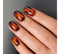 MOYOU LONDON Gel Press On Nails - Elegant Short Oval Shape, Long-lasting & Comfortable Soft Fake Nails with Glue, Reusable Opaque Stick On Nails for Women, 32 Pcs in 16 Sizes