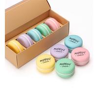 MOYOU LONDON Lip Balm Macaroons Set - 5-Pack of Cute Dessert-Inspired Lip Balms, Hydrating, Softening, Travel Size, Fun Gift for Girls, Teens & Women