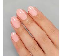 MOYOU LONDON Press On Nails - Short Oval Pink False Nails with Glue, 32 Pcs in 16 Sizes Soft Gel Fake Nails, Reusable Natural Stick On Nails for Women, Cotton Candy