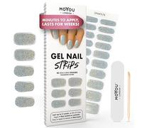 MOYOU LONDON Semi Cured Gel Nail Strips - 20 Pcs. Gel Nail Wraps, Cures in Sunlight or UV/LED Lamp, Lasts Up to 2+ Weeks, Water-Resistant, Stretchable, Easy to Apply & Remove, Vegan & Cruelty-Free