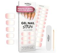 MOYOU LONDON Semi Cured Gel Nail Strips - 20 Pcs. Gel Nail Wraps, Cures in Sunlight or UV/LED Lamp, Lasts Up to 2+ Weeks, Water-Resistant, Stretchable, Easy to Apply & Remove, Vegan & Cruelty-Free