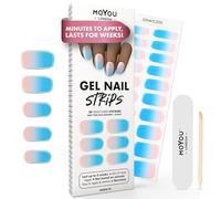 MOYOU LONDON Semi Cured Gel Nail Strips - 20 Pcs. Gel Nail Wraps, Cures in Sunlight or UV/LED Lamp, Lasts Up to 2+ Weeks, Water-Resistant, Stretchable, Easy to Apply & Remove, Vegan & Cruelty-Free