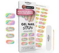 MOYOU LONDON Semi Cured Gel Nail Strips - 20 Pcs. Gel Nail Wraps, Cures in Sunlight or UV/LED Lamp, Lasts Up to 2+ Weeks, Water-Resistant, Stretchable, Easy to Apply & Remove, Vegan & Cruelty-Free
