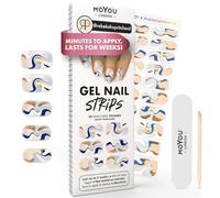 MOYOU LONDON Semi Cured Gel Nail Strips - 20 Pcs. Gel Nail Wraps, Cures in Sunlight or UV/LED Lamp, Lasts Up to 2+ Weeks, Water-Resistant, Stretchable, Easy to Apply & Remove, Vegan & Cruelty-Free