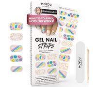 MOYOU LONDON Semi Cured Gel Nail Strips - 20 Pcs. Gel Nail Wraps, Cures in Sunlight or UV/LED Lamp, Lasts Up to 2+ Weeks, Water-Resistant, Stretchable, Easy to Apply & Remove, Vegan & Cruelty-Free
