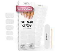 MOYOU LONDON Semi Cured Gel Nail Strips - 20 Pcs. Gel Nail Wraps, Cures in Sunlight or UV/LED Lamp, Lasts Up to 2+ Weeks, Water-Resistant, Stretchable, Easy to Apply & Remove, Vegan & Cruelty-Free