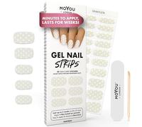 MOYOU LONDON Semi Cured Gel Nail Strips - 20 Pcs. Gel Nail Wraps, Cures in Sunlight or UV/LED Lamp, Lasts Up to 2+ Weeks, Water-Resistant, Stretchable, Easy to Apply & Remove, Vegan & Cruelty-Free