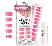 MOYOU LONDON Semi Cured Gel Nail Strips - 20 Pcs. Gel Nail Wraps, Cures in Sunlight or UV/LED Lamp, Lasts Up to 2+ Weeks, Water-Resistant, Stretchable, Easy to Apply & Remove, Vegan & Cruelty-Free