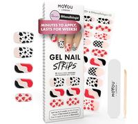 MOYOU LONDON Semi Cured Gel Nail Strips - 20 Pcs. Gel Nail Wraps, Cures in Sunlight or UV/LED Lamp, Lasts Up to 2+ Weeks, Water-Resistant, Stretchable, Easy to Apply & Remove, Vegan & Cruelty-Free