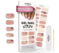 MOYOU LONDON Semi Cured Gel Nail Strips - 20 Pcs. Gel Nail Wraps, Cures in Sunlight or UV/LED Lamp, Lasts Up to 2+ Weeks, Water-Resistant, Stretchable, Easy to Apply & Remove, Vegan & Cruelty-Free