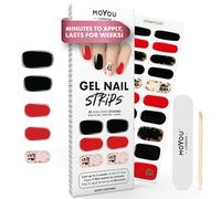 MOYOU LONDON Semi Cured Gel Nail Strips - 20 Pcs. Gel Nail Wraps, Cures in Sunlight or UV/LED Lamp, Lasts Up to 2+ Weeks, Water-Resistant, Stretchable, Easy to Apply & Remove, Vegan & Cruelty-Free