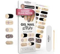 MOYOU LONDON Semi Cured Gel Nail Strips - 20 Pcs Long Lasting Nail Wraps | Cures in Sunlight or UV LED Lamp; Stretchable, Easy to Apply & Remove, Premium Long Lasting Vegan & Cruelty Free Stickers