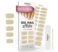 MOYOU LONDON Semi Cured Gel Nail Strips - 20 Pcs. Nail Wraps for Salon-Quality Manicure - Works with Any UV Lamp - Easy to Apply, Trim, & Remove Gel Stickers