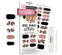 MOYOU LONDON Semi Cured Gel Nail Strips - 20 Pcs. Nail Wraps for Salon-Quality Manicure - Works with Any UV Lamp - Easy to Apply, Trim, & Remove Gel Stickers
