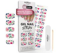 MOYOU LONDON Semi Cured Gel Nail Strips - 20 Pcs. Nail Wraps for Salon-Quality Manicure - Works with Any UV Lamp - Easy to Apply, Trim, & Remove Gel Stickers