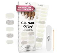 MOYOU LONDON Semi Cured Gel Nail Strips - 20 Pcs. Nail Wraps for Salon-Quality Manicure - Works with Any UV Lamp - Easy to Apply, Trim, & Remove Gel Stickers