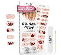 MOYOU LONDON Semi Cured Gel Nail Strips - 20 Pcs. Nail Wraps for Salon-Quality Manicure - Works with Any UV Lamp - Easy to Apply, Trim, & Remove Gel Stickers - Midnight Garden
