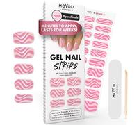 MOYOU LONDON Semi Cured Gel Nail Strips - 20 Pcs. Waterproof Gel Nail Wraps, Cures in Sunlight or UV/LED Lamp, Lasts Up to 2+ Weeks, Stretchable, Easy to Apply & Remove, Vegan & Cruelty-Free