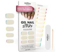 MOYOU LONDON Semi Cured Gel Nail Strips - 20 Pcs. Waterproof Gel Nail Wraps, Cures in Sunlight or UV/LED Lamp, Lasts Up to 2+ Weeks, Stretchable, Easy to Apply & Remove, Vegan & Cruelty-Free