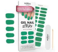 MOYOU LONDON Semi Cured Gel Nail Strips - 20 Pcs. Waterproof Gel Nail Wraps, Cures in Sunlight or UV/LED Lamp, Lasts Up to 2+ Weeks, Stretchable, Easy to Apply & Remove, Vegan & Cruelty-Free