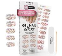 MOYOU LONDON Semi Cured Gel Nail Strips - 20 Pcs. Waterproof Gel Nail Wraps, Cures in Sunlight or UV/LED Lamp, Lasts Up to 2+ Weeks, Stretchable, Easy to Apply & Remove, Vegan & Cruelty-Free