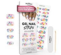 MOYOU LONDON Semi Cured Gel Nail Strips - 20 Pcs. Waterproof Gel Nail Wraps, Cures in Sunlight or UV/LED Lamp, Lasts Up to 2+ Weeks, Stretchable, Easy to Apply & Remove, Vegan & Cruelty-Free