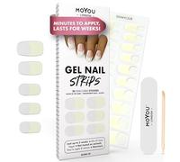 MOYOU LONDON Semi Cured Gel Nail Strips - 20 Pcs. Waterproof Gel Nail Wraps, Cures in Sunlight or UV/LED Lamp, Lasts Up to 2+ Weeks, Stretchable, Easy to Apply & Remove, Vegan & Cruelty-Free