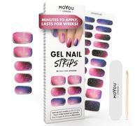 MOYOU LONDON Semi Cured Gel Nail Strips - 20 Pcs. Waterproof Gel Nail Wraps, Cures in Sunlight or UV/LED Lamp, Lasts Up to 2+ Weeks, Stretchable, Easy to Apply & Remove, Vegan & Cruelty-Free