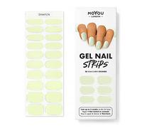 MOYOU LONDON Semi Cured Gel Nail Strips - 20 Pcs. Waterproof Gel Nail Wraps, Cures in Sunlight or UV/LED Lamp, Lasts Up to 2+ Weeks, Stretchable, Easy to Apply & Remove, Vegan & Cruelty-Free