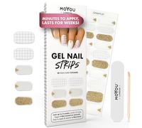 MOYOU LONDON Semi Cured Gel Nail Strips - 20 Pcs. Waterproof Gel Nail Wraps, Cures in Sunlight or UV/LED Lamp, Lasts Up to 2+ Weeks, Stretchable, Easy to Apply & Remove, Vegan & Cruelty-Free