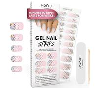 MOYOU LONDON Semi Cured Gel Nail Strips - 20 Pcs. Waterproof Gel Nail Wraps, Cures in Sunlight or UV/LED Lamp, Lasts Up to 2+ Weeks, Stretchable, Easy to Apply & Remove, Vegan & Cruelty-Free