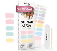 MOYOU LONDON Semi Cured Gel Nail Strips - 20 Pcs. Waterproof Gel Nail Wraps, Cures in Sunlight or UV/LED Lamp, Lasts Up to 2+ Weeks, Stretchable, Easy to Apply & Remove, Vegan & Cruelty-Free