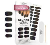 MOYOU LONDON Semi Cured Gel Nail Strips - 20 Pcs. Waterproof Gel Nail Wraps, Cures in Sunlight or UV/LED Lamp, Lasts Up to 2+ Weeks, Stretchable, Easy to Apply & Remove, Vegan & Cruelty-Free