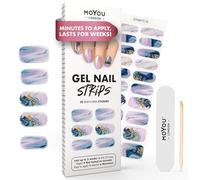 MOYOU LONDON Semi Cured Gel Nail Strips - 20 Pcs. Waterproof Gel Nail Wraps, Cures in Sunlight or UV/LED Lamp, Lasts Up to 2+ Weeks, Stretchable, Easy to Apply & Remove, Vegan & Cruelty-Free