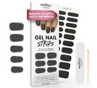 MOYOU LONDON Semi Cured Gel Nail Strips - 20 Pcs. Waterproof Gel Nail Wraps, Cures in Sunlight or UV/LED Lamp, Lasts Up to 2+ Weeks, Stretchable, Easy to Apply & Remove, Vegan & Cruelty-Free