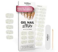 MOYOU LONDON Semi Cured Gel Nail Strips - 20 Pcs. Waterproof Gel Nail Wraps, Cures in Sunlight or UV/LED Lamp, Lasts Up to 2+ Weeks, Stretchable, Easy to Apply & Remove, Vegan & Cruelty-Free