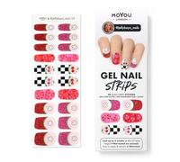 MOYOU LONDON Semi Cured Gel Nail Strips - 20 Pcs. Waterproof Gel Nail Wraps, Cures in Sunlight or UV/LED Lamp, Lasts Up to 2+ Weeks, Stretchable, Easy to Apply & Remove, Vegan & Cruelty-Free