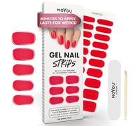 MOYOU LONDON Semi Cured Gel Nail Strips - 20 Pcs. Waterproof Gel Nail Wraps, Cures in Sunlight or UV/LED Lamp, Lasts Up to 2+ Weeks, Stretchable, Easy to Apply & Remove, Vegan & Cruelty-Free