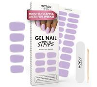 MOYOU LONDON Semi Cured Gel Nail Strips - 20 Pcs. Waterproof Gel Nail Wraps, Cures in Sunlight or UV/LED Lamp, Lasts Up to 2+ Weeks, Stretchable, Easy to Apply & Remove, Vegan & Cruelty-Free