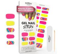 MOYOU LONDON Semi Cured Gel Nail Strips - 20 Pcs. Waterproof Gel Nail Wraps, Cures in Sunlight or UV/LED Lamp, Lasts Up to 2+ Weeks, Stretchable, Easy to Apply & Remove, Vegan & Cruelty-Free