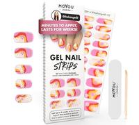 MOYOU LONDON Semi Cured Gel Nail Strips - 20 Pcs. Waterproof Gel Nail Wraps, Cures in Sunlight or UV/LED Lamp, Lasts Up to 2+ Weeks, Stretchable, Easy to Apply & Remove, Vegan & Cruelty-Free