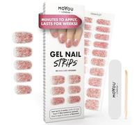 MOYOU LONDON Semi Cured Gel Nail Strips - 20 Pcs. Waterproof Gel Nail Wraps, Cures in Sunlight or UV/LED Lamp, Lasts Up to 2+ Weeks, Stretchable, Easy to Apply & Remove, Vegan & Cruelty-Free