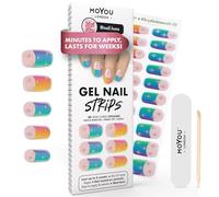 MOYOU LONDON Semi Cured Gel Nail Strips - 20 Pcs. Waterproof Gel Nail Wraps, Cures in Sunlight or UV/LED Lamp, Lasts Up to 2+ Weeks, Stretchable, Easy to Apply & Remove, Vegan & Cruelty-Free