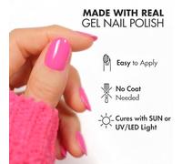 MOYOU LONDON Semi Cured Gel Nail Strips - 20 Pcs. Waterproof Gel Nail Wraps, Cures in Sunlight or UV/LED Lamp, Lasts Up to 2+ Weeks, Stretchable, Easy to Apply & Remove, Vegan & Cruelty-Free