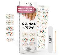MOYOU LONDON Semi Cured Gel Nail Strips - 20 Pcs. Waterproof Gel Nail Wraps, Cures in Sunlight or UV/LED Lamp, Lasts Up to 2+ Weeks, Stretchable, Easy to Apply & Remove, Vegan & Cruelty-Free