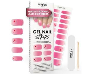 MOYOU LONDON Semi Cured Gel Nail Strips - 20 Pcs. Waterproof Gel Nail Wraps, Cures in Sunlight or UV/LED Lamp, Lasts Up to 2+ Weeks, Stretchable, Easy to Apply & Remove, Vegan & Cruelty-Free